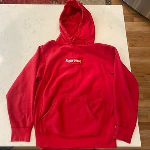 Supreme red box logo hoodie